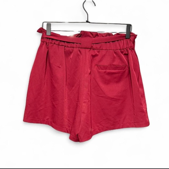 Burgundy Paperbag Shorts - Picture 3 of 4